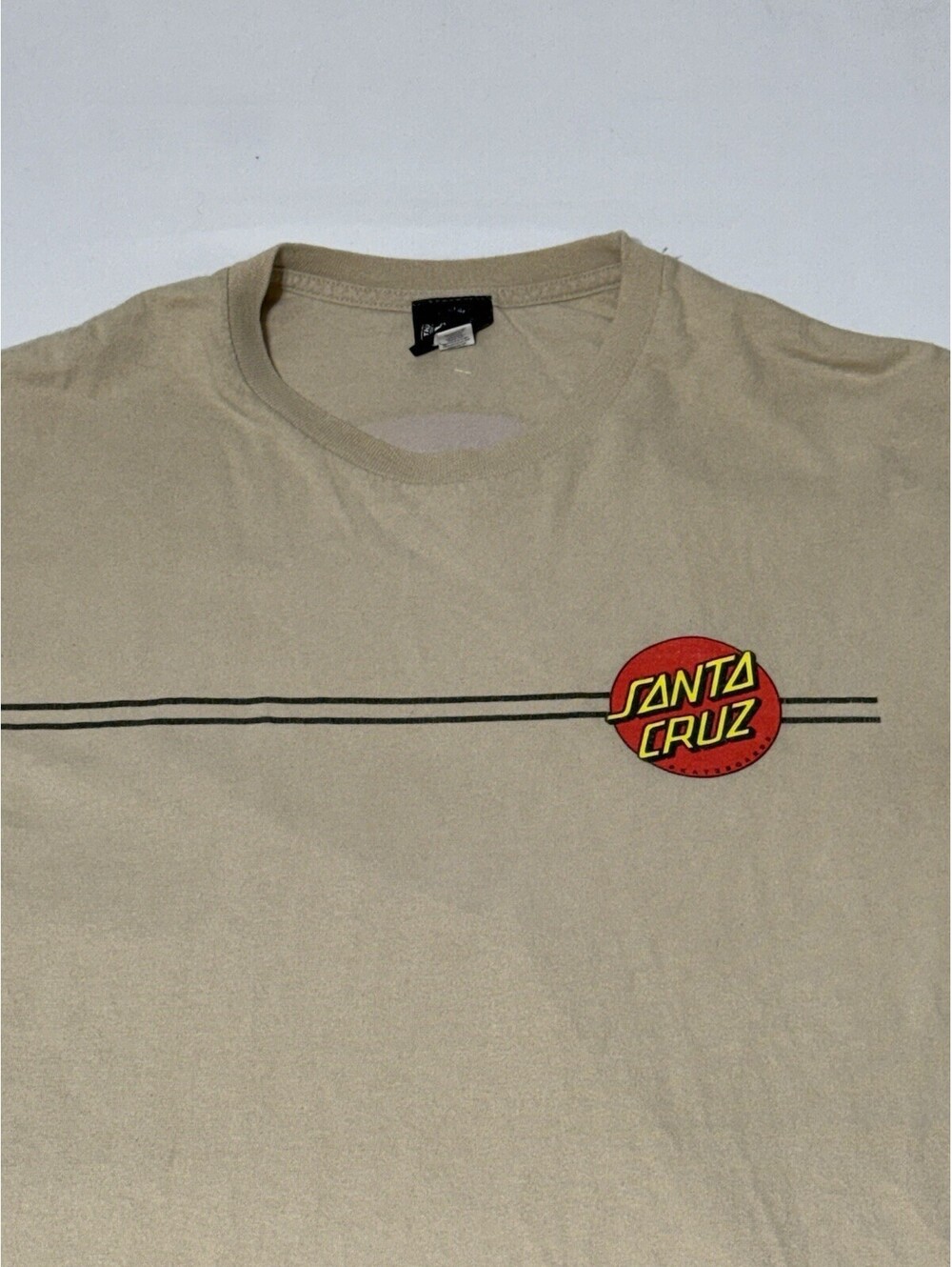 Santa Cruz Classic Dot Logo Men's Short Sleeve T-Shirt, Men's Large, Tan